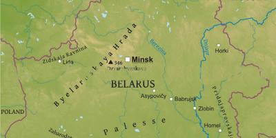Map of Belarus physical